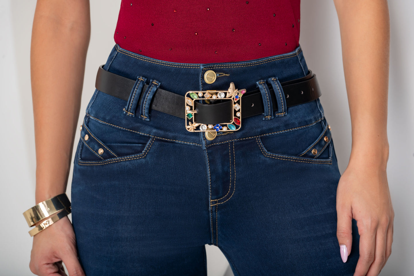 Jean Pretina Alta Control Abdomen - Bota Tubo Ref 1778