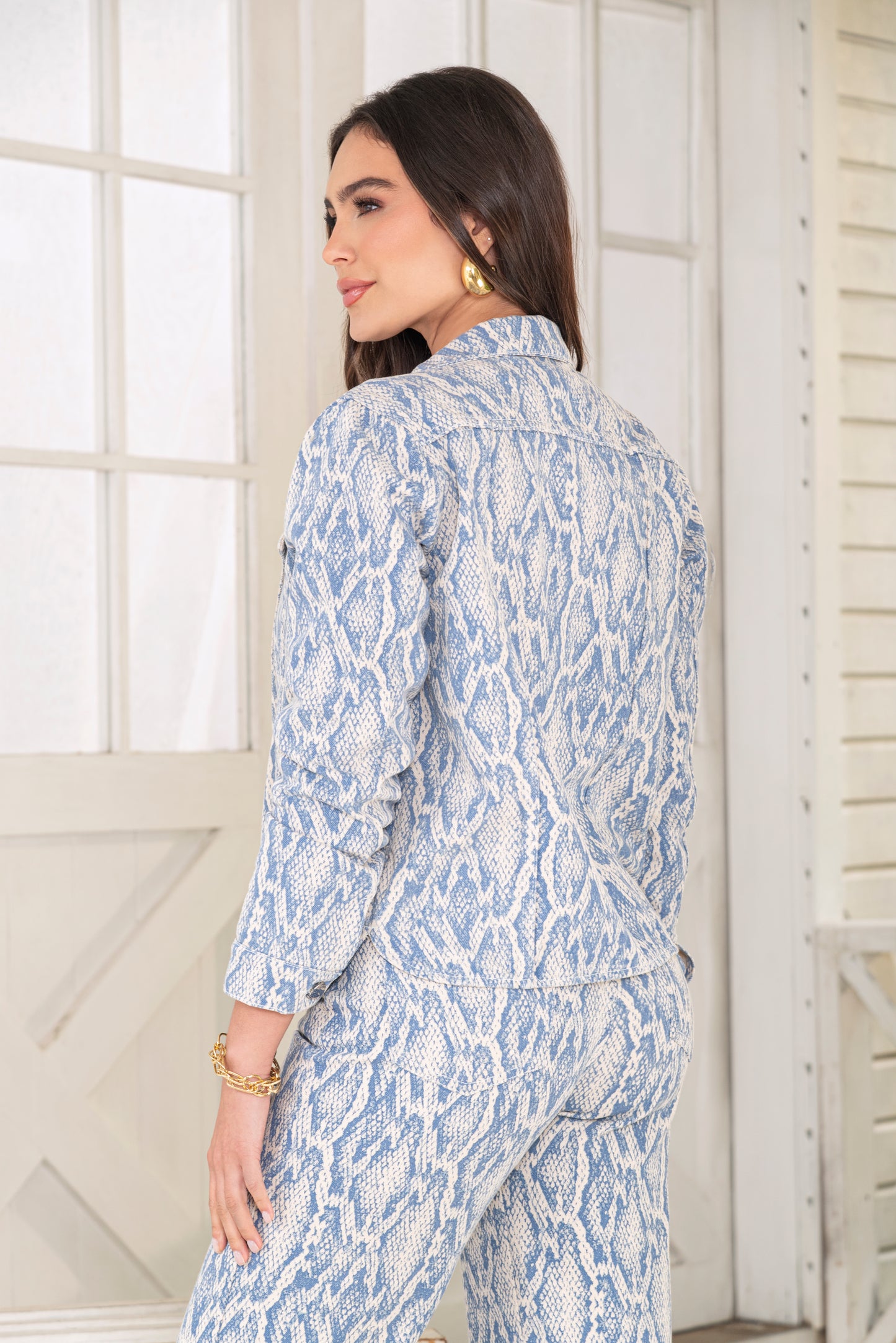 Chaqueta de Jean Estampado Piton Ref B-573