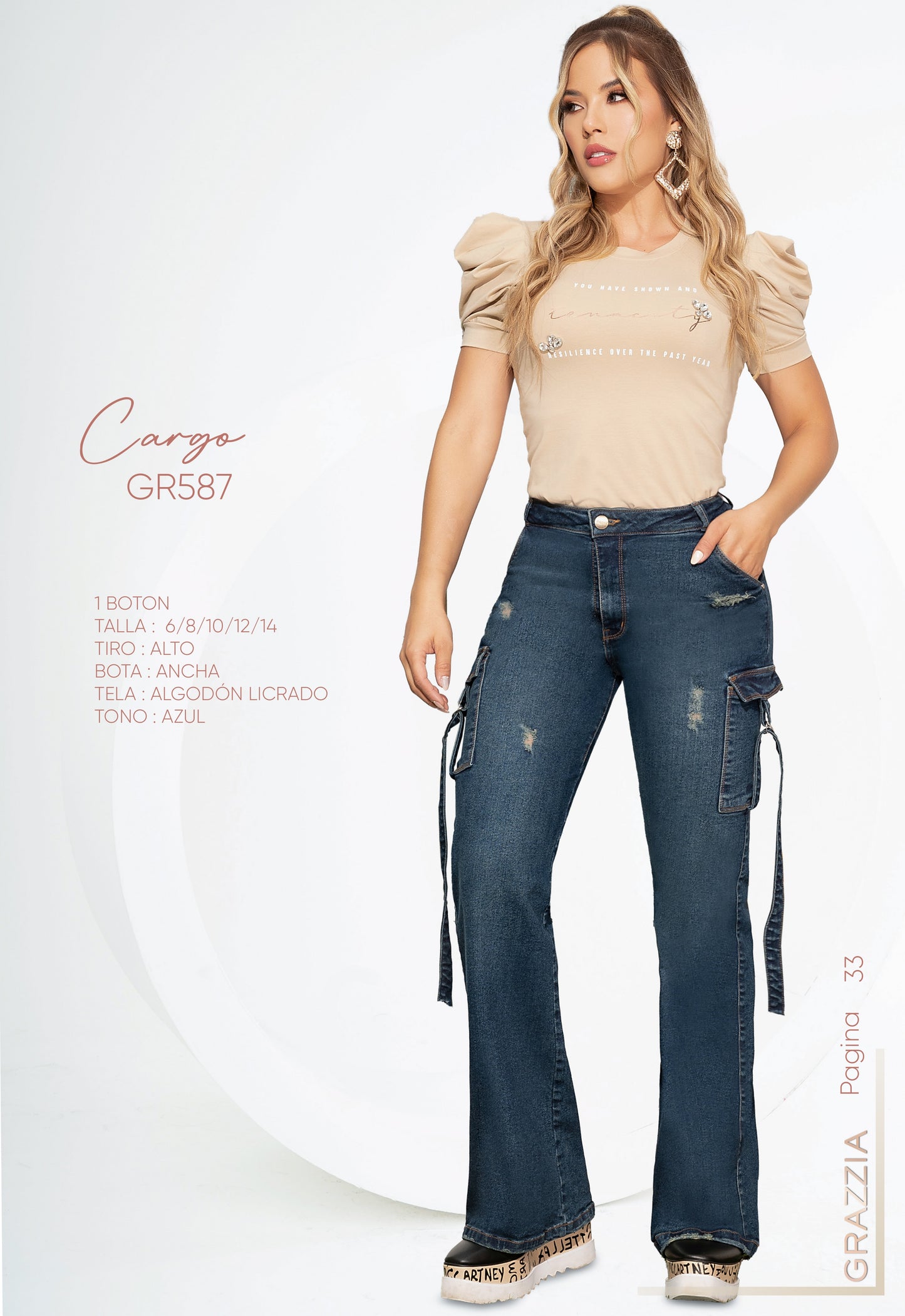 Jeans Grazzia by B´violet Palazzo Cargo Ref 587