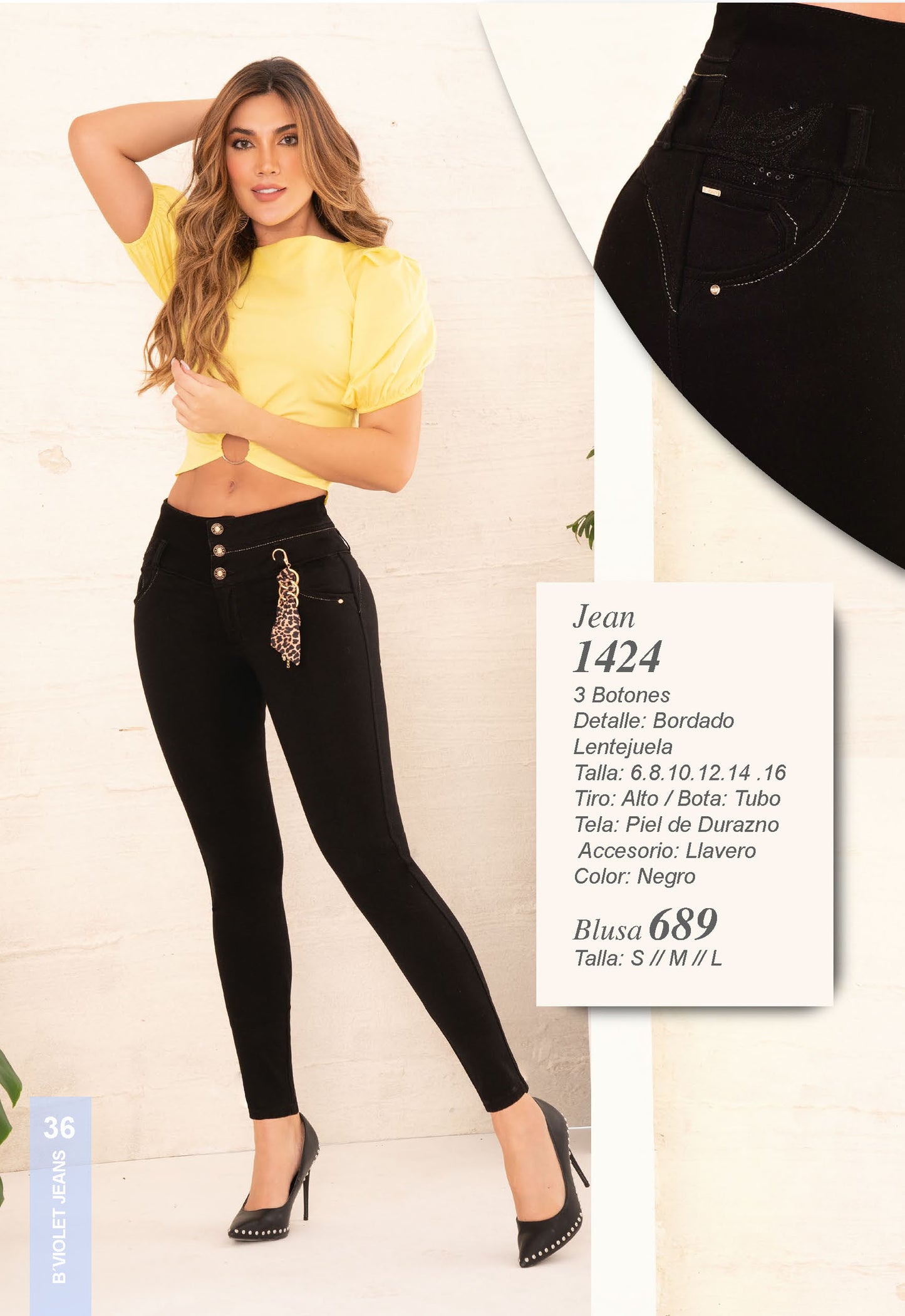 Jeans B´violet Negro Ref 1424
