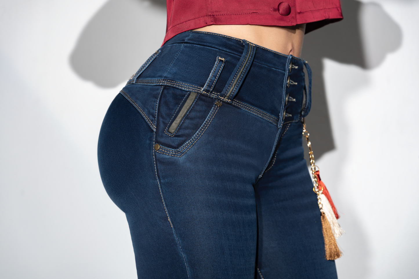 Jean Pretina Alta Control Abdomen - Bota Campana Ref 1741