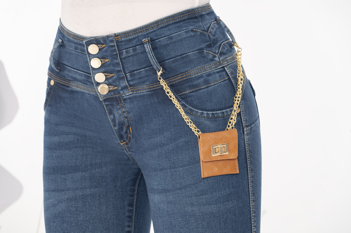 Jean Pretina Alta Control Abdomen - Bota Tubo Ref 1795