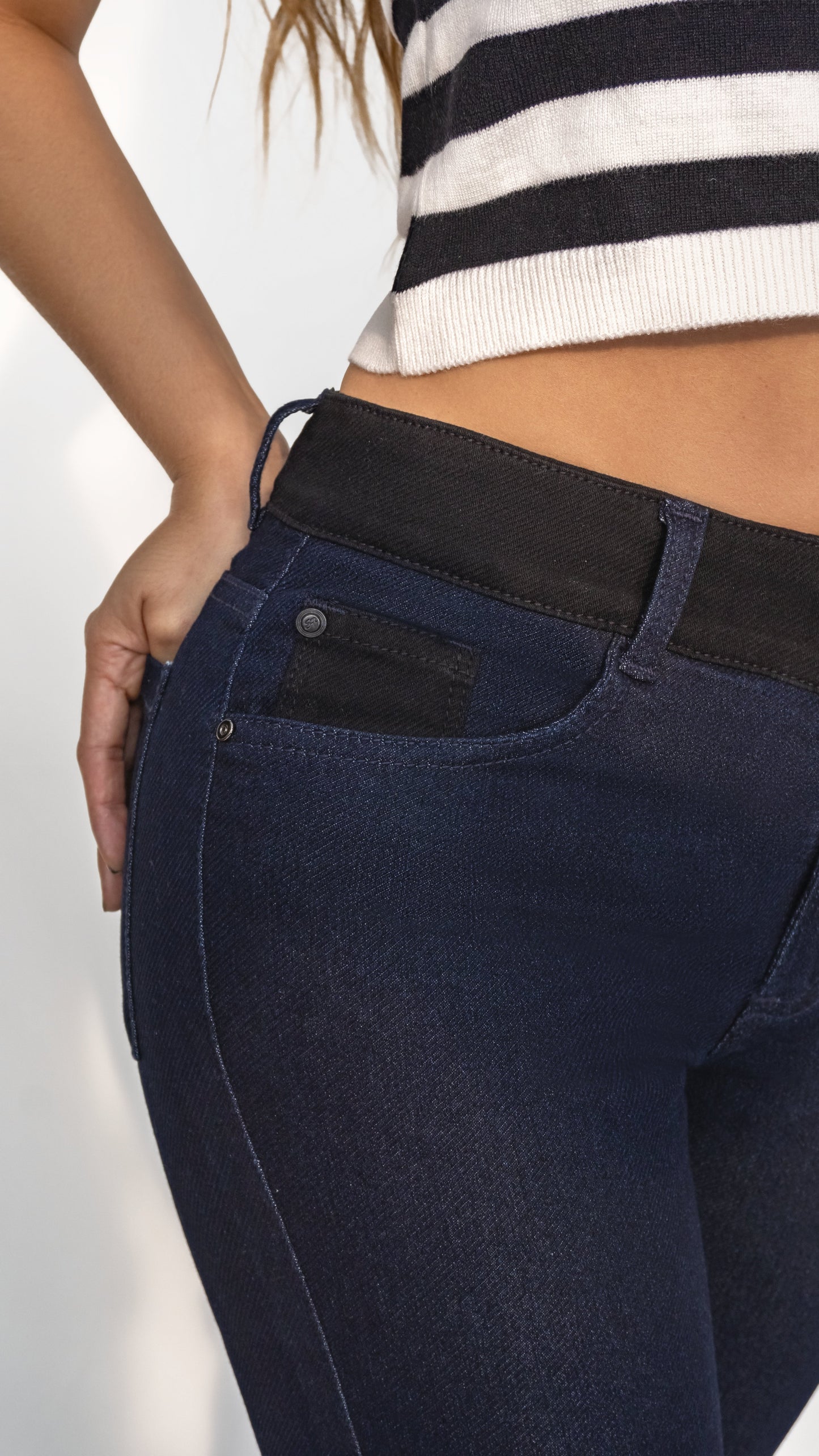Jean Pretina Alta Control Abdomen - Bota Tubo Ref 1805