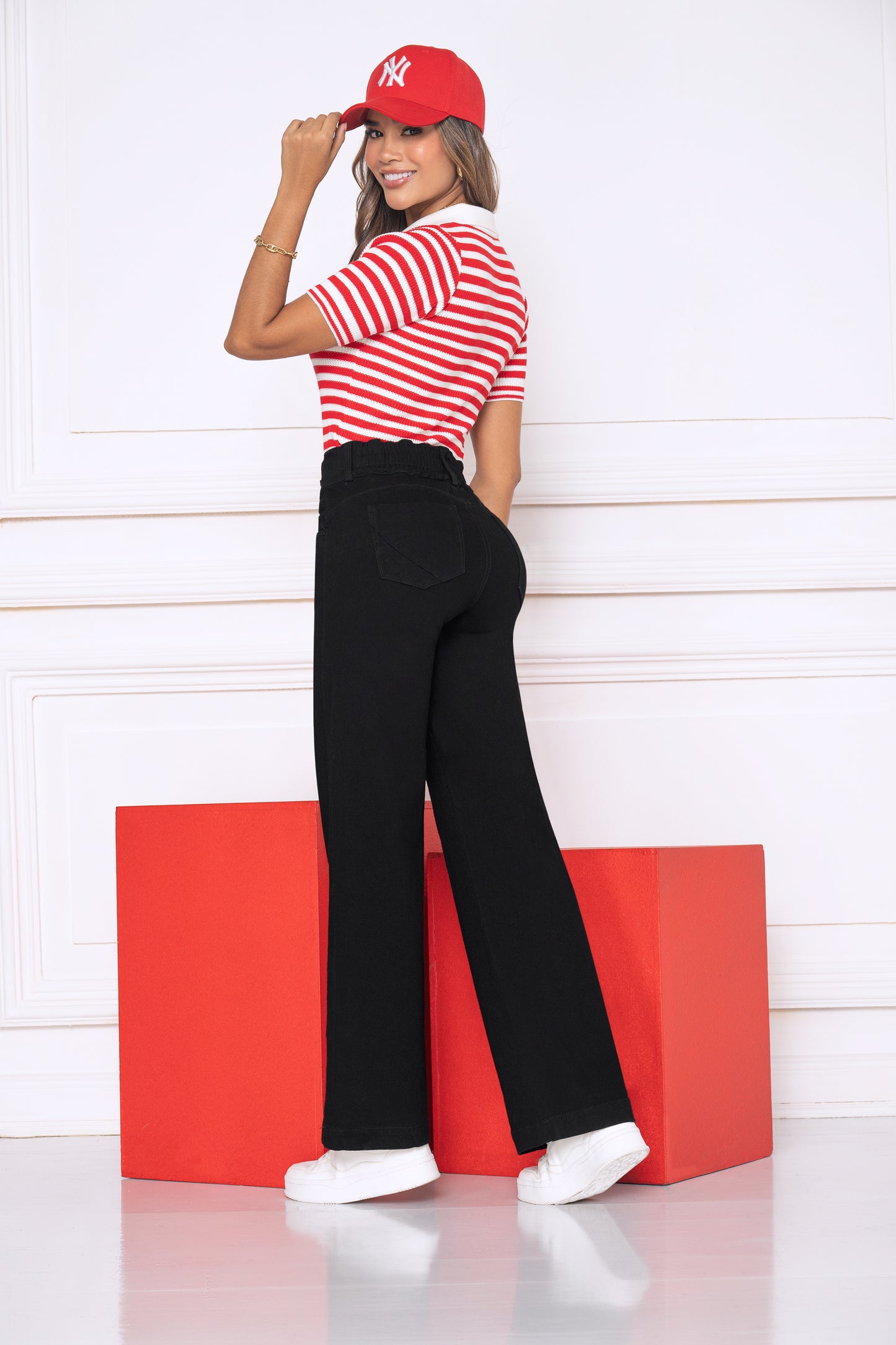 Jean Indigo Licrado Wide Leg Negro Ref 2176