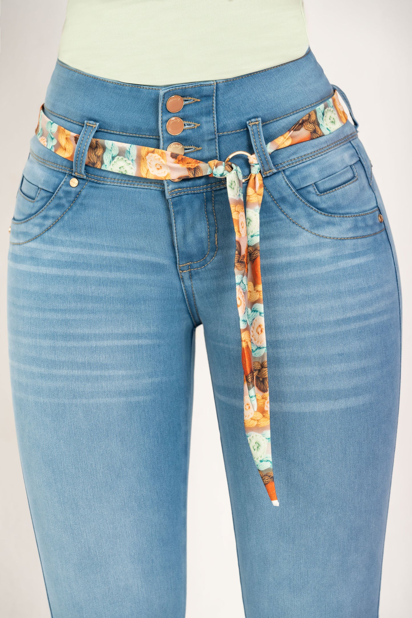 Jean Pretina Alta Control Abdomen - Bota Tubo Ref 1864