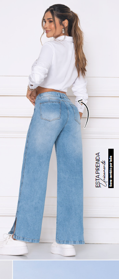 Jean  Indigo Rígido Wide Leg unidades limitadas Ref 2134