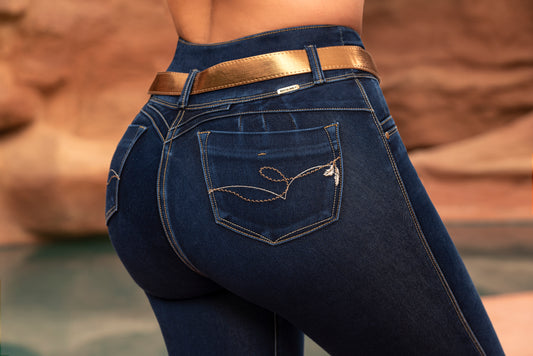 Jean Push Up Piel Durazno Bota Campana Ref 1984