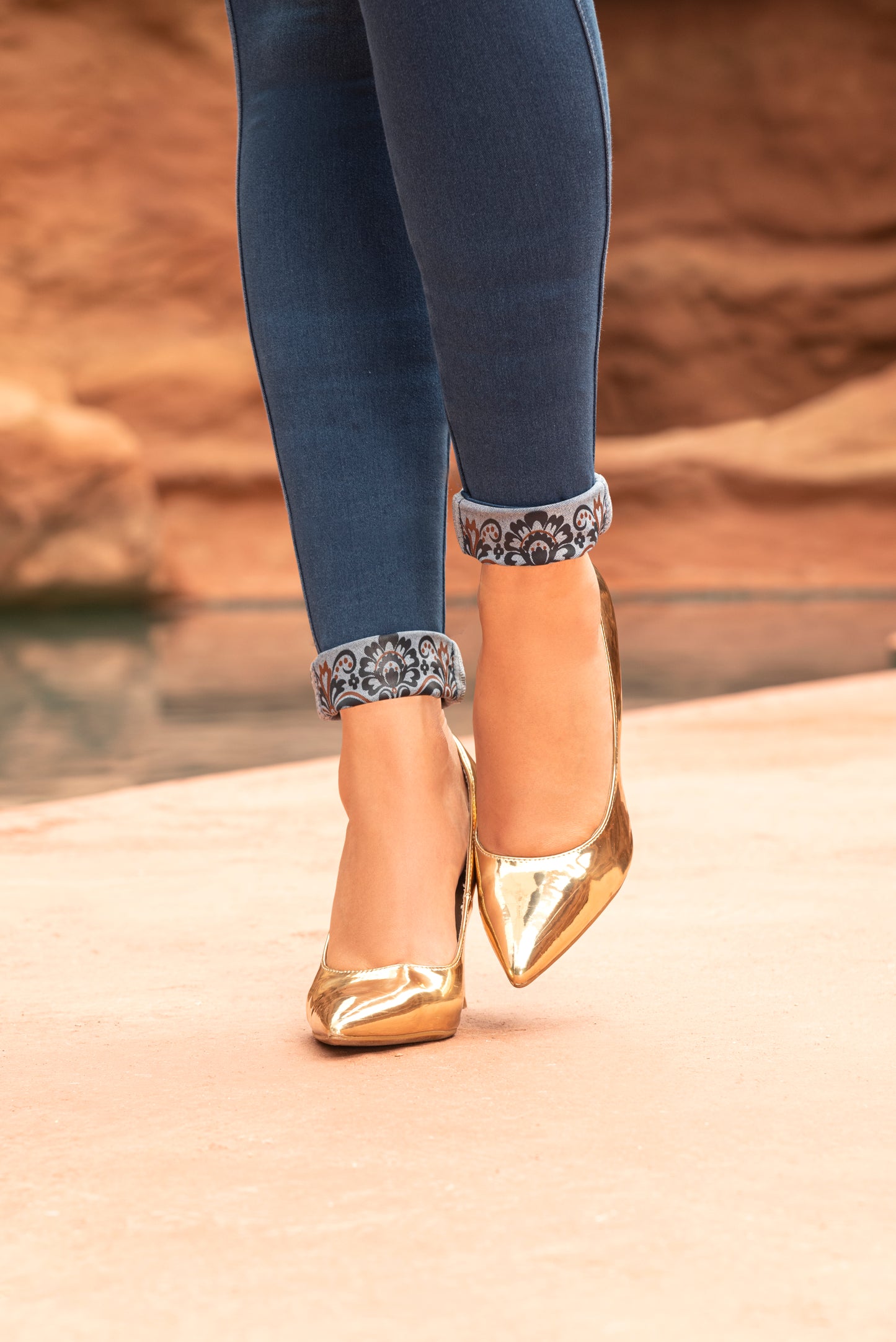 Jean Push Up Piel Durazno Bota Tubo Ref 1935