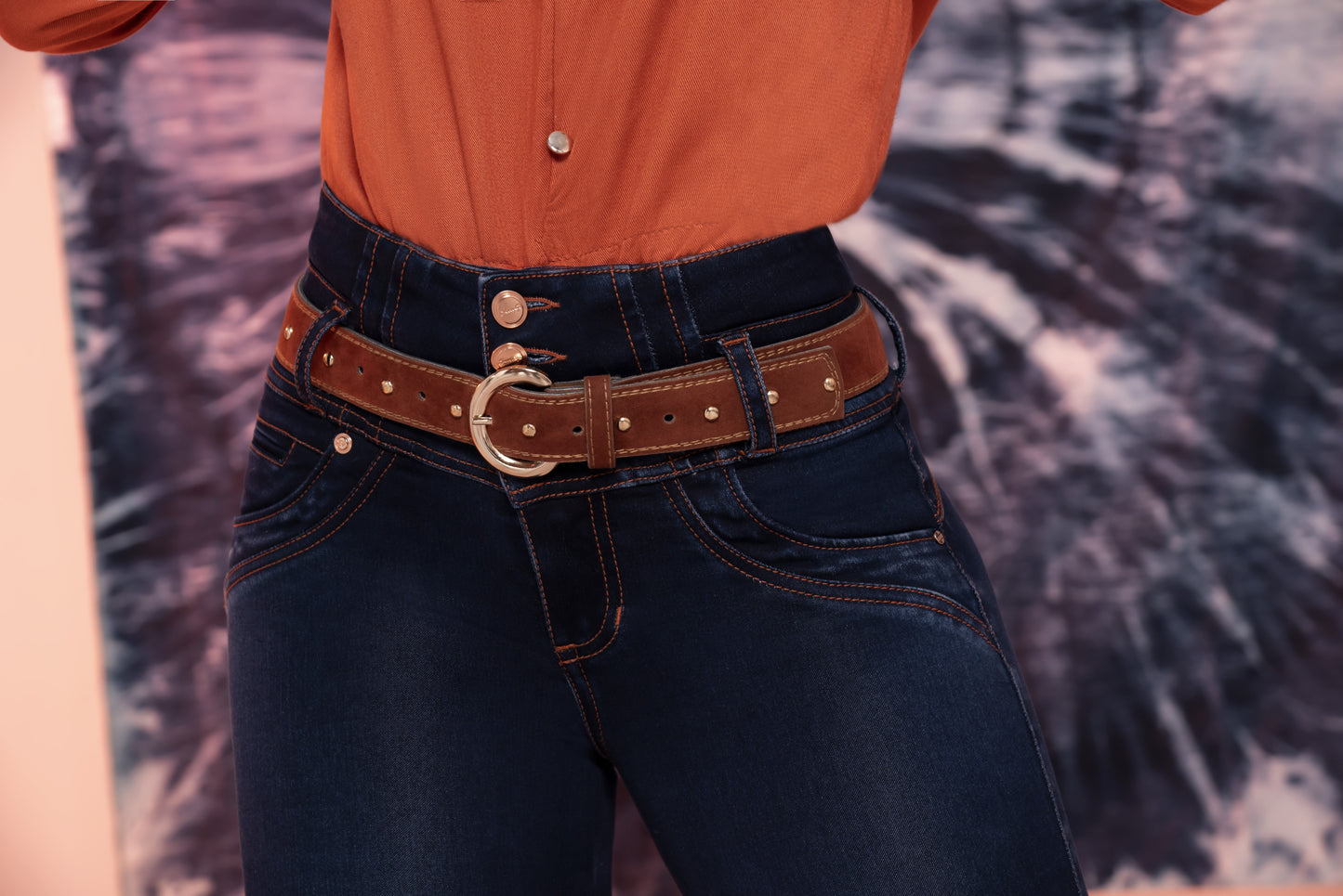 Jean Pretina Alta Control Abdomen - Bota Tubo Ref 1531