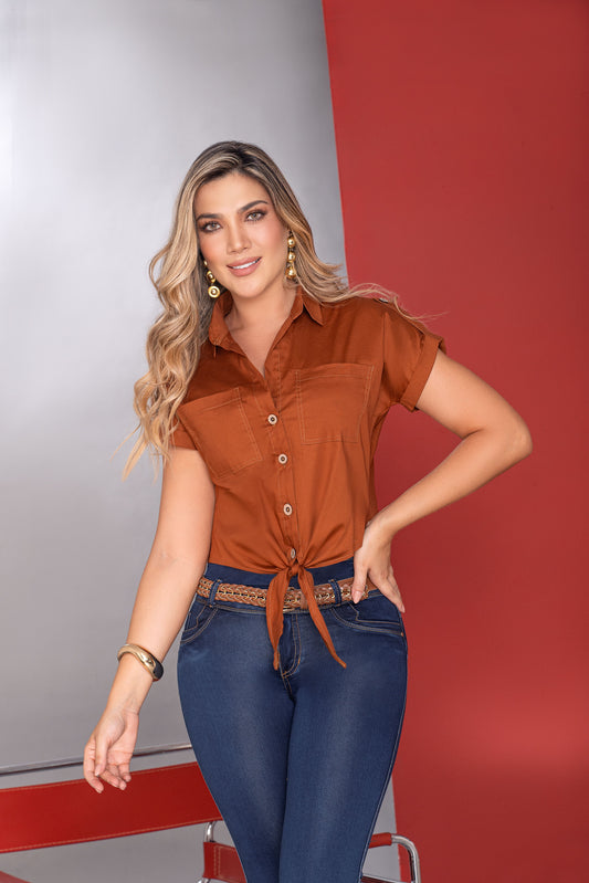 Blusa Bengalina Terracota Ref A-650