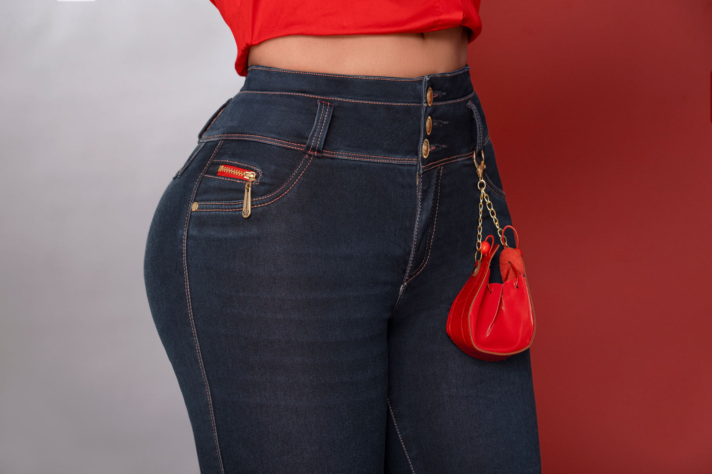 Jean Push Up Piel Durazno Bota Tubo Ref 2004