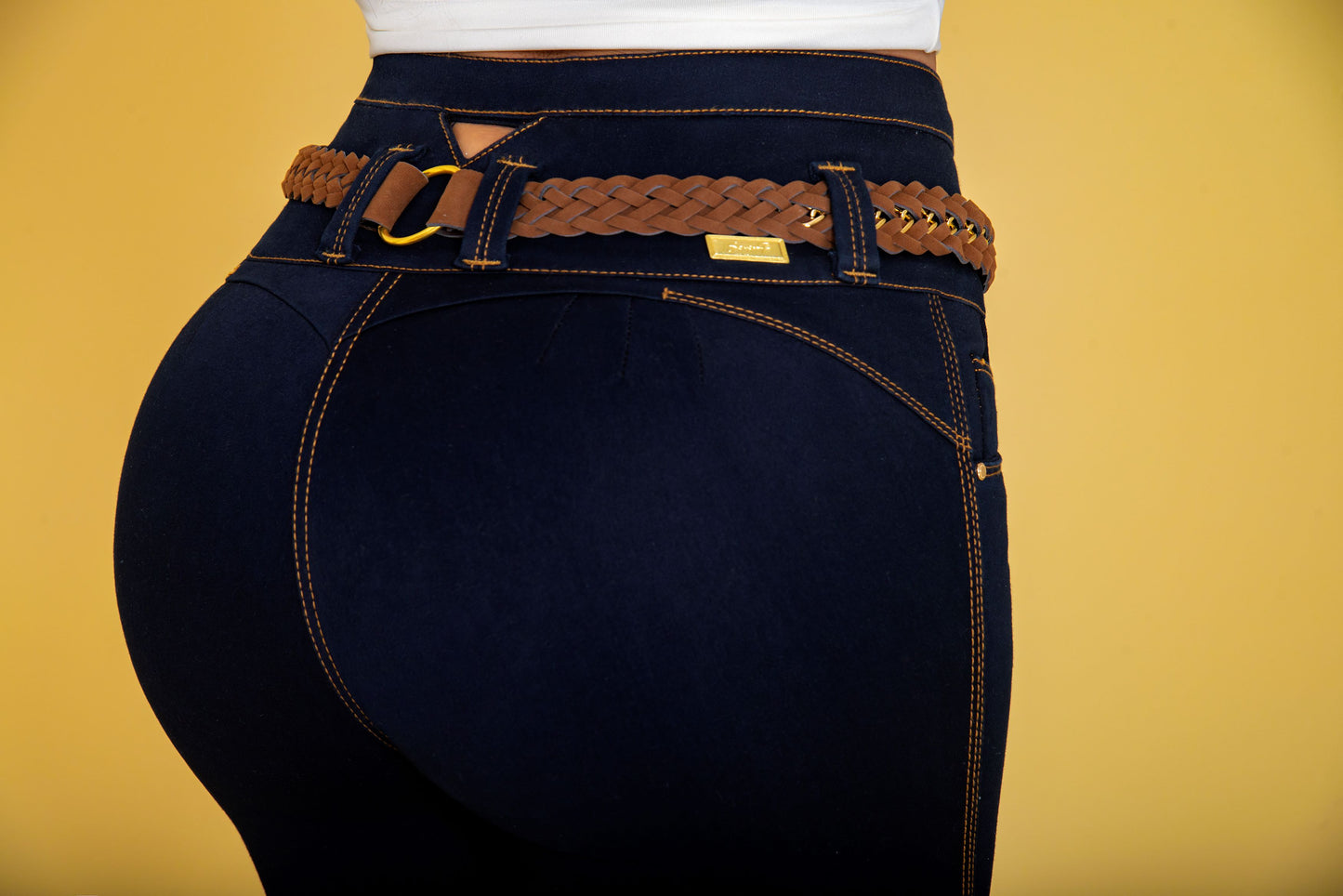 Jean Pretina Alta Control Abdomen - Bota Recta Ref 1510