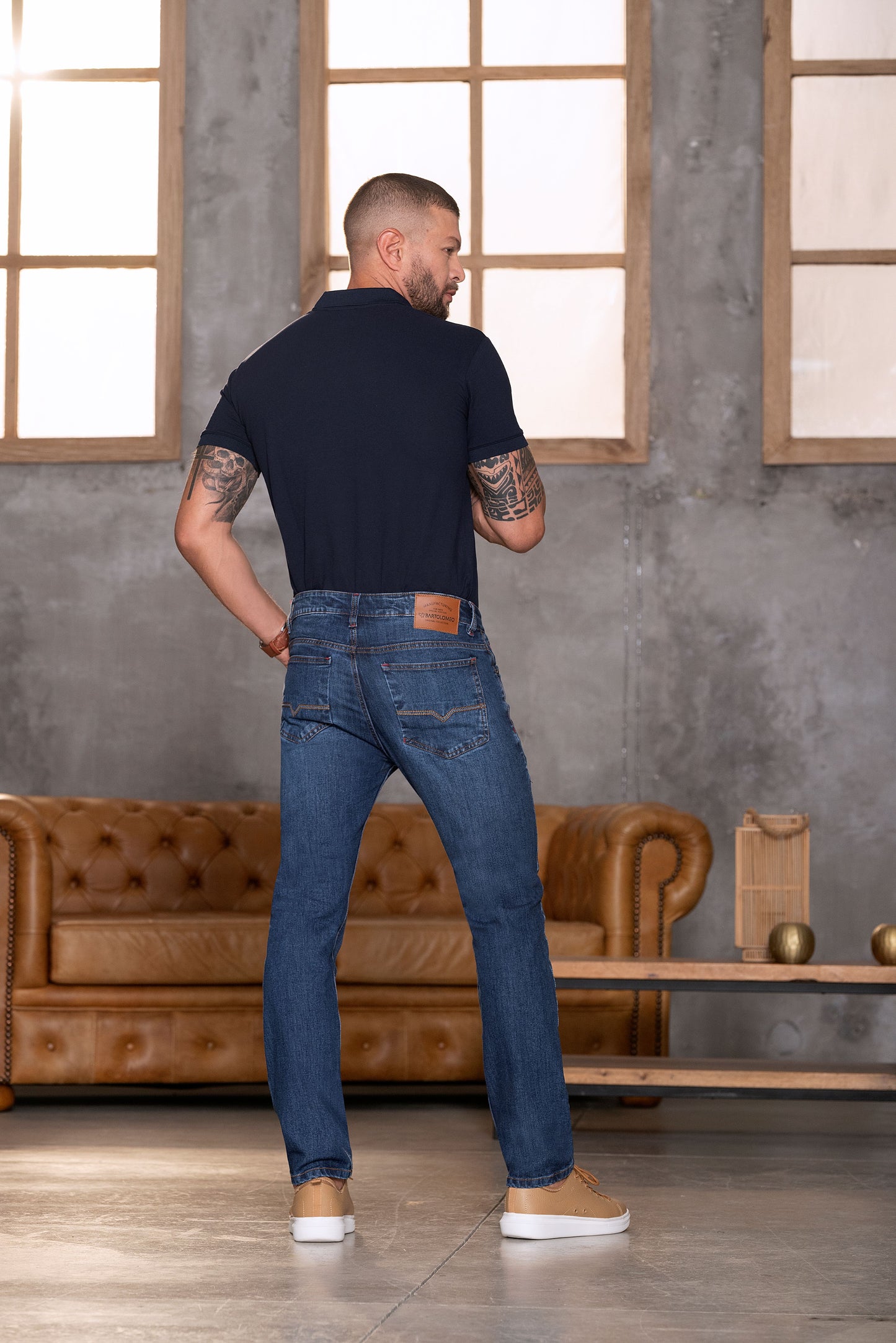 Jean Hombre Indigo Licrado Bota Recta Ref 1936