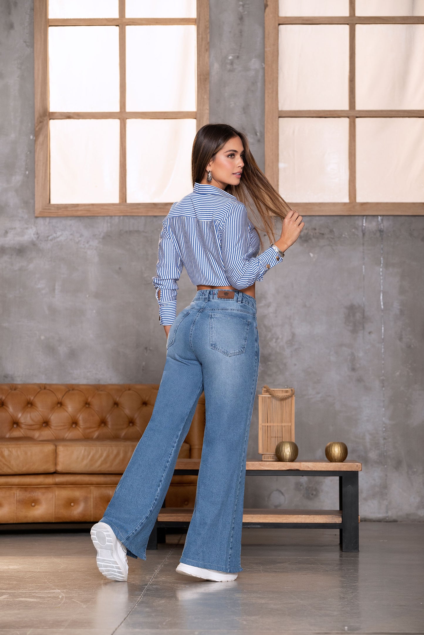 Jean Wide Leg Indigo Rigido Ref 1897