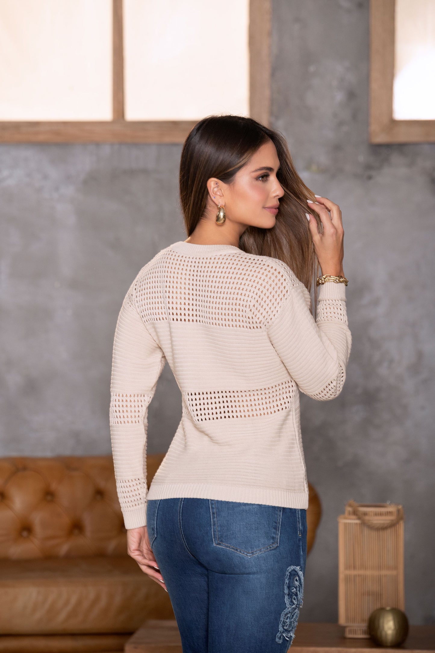 Sweater Camel Tejido Cotton Ref B-600
