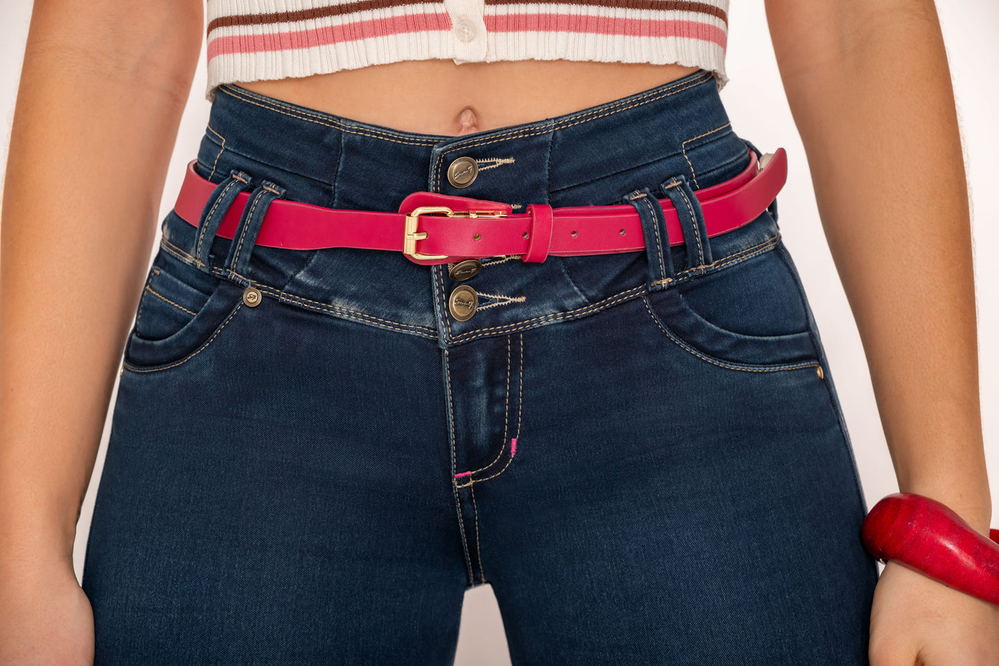 Jean Pretina Alta Control Abdomen - Bota Recta Ref 1658