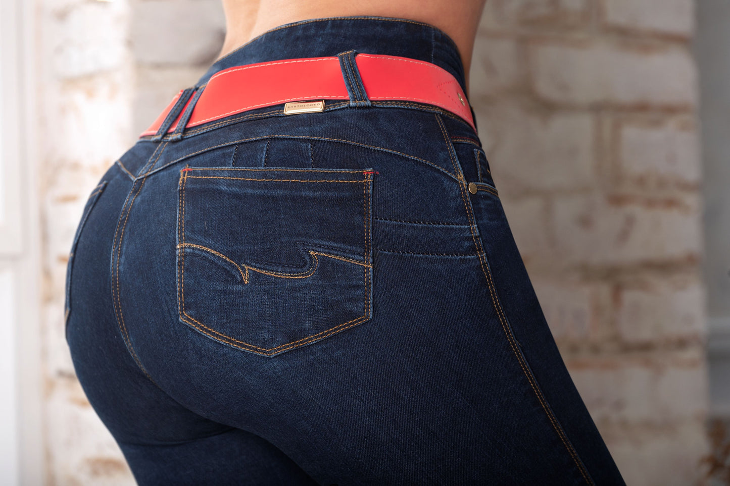 Jean Push Up Piel Durazno Bota Campana Ref 2107