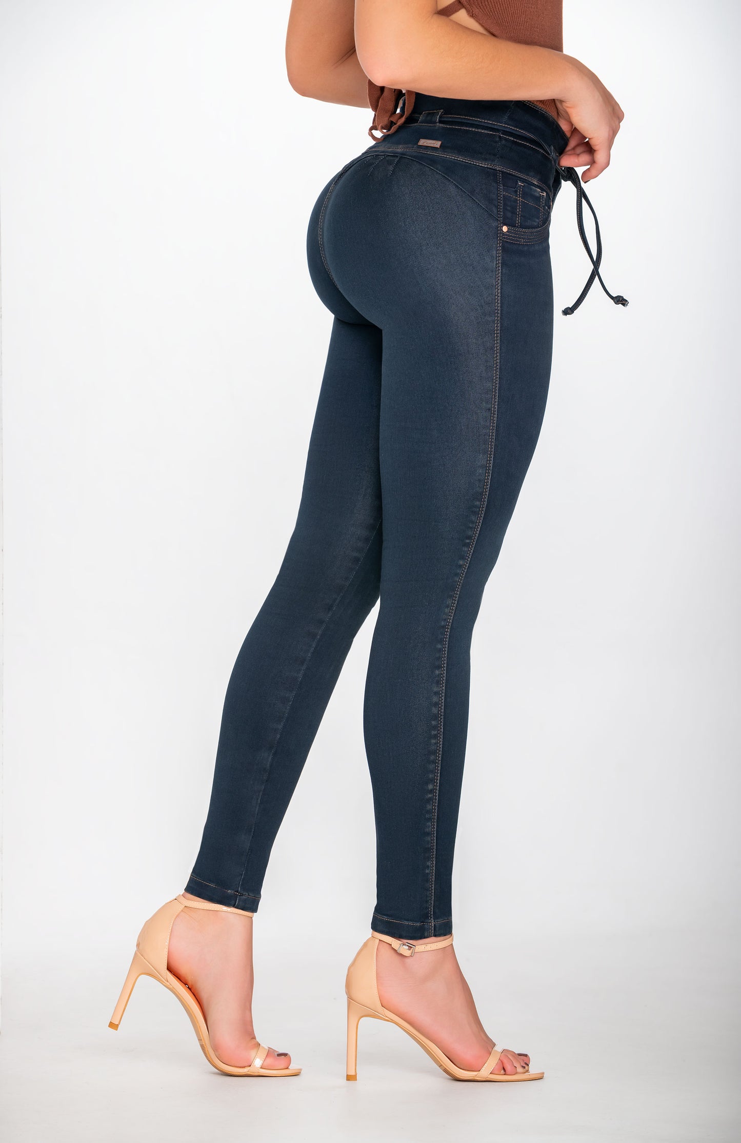 Jean Pretina Alta Control Abdomen - Bota Tubo Ref 1660