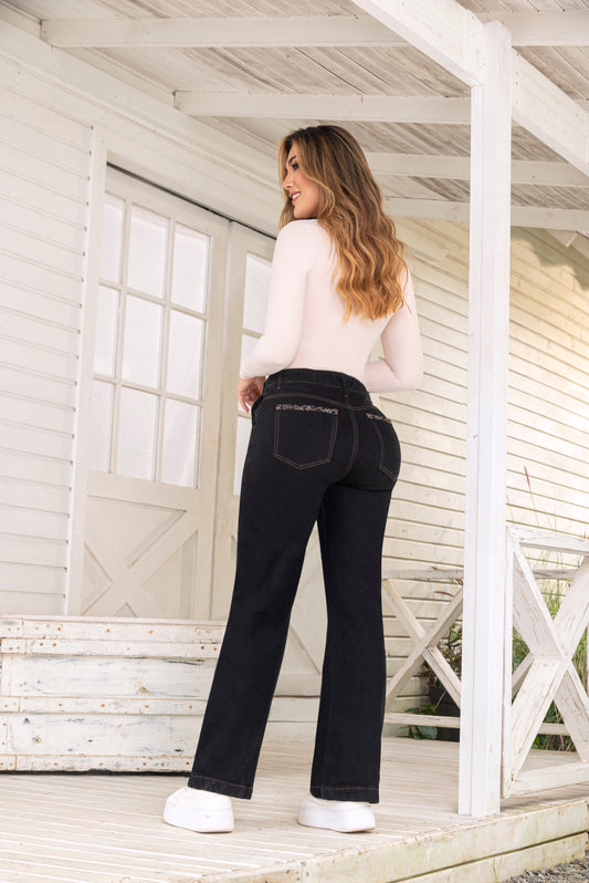 Jean Wide Leg- índigo rígido Azul Industrial Nueva Silueta Confort Ref 1920