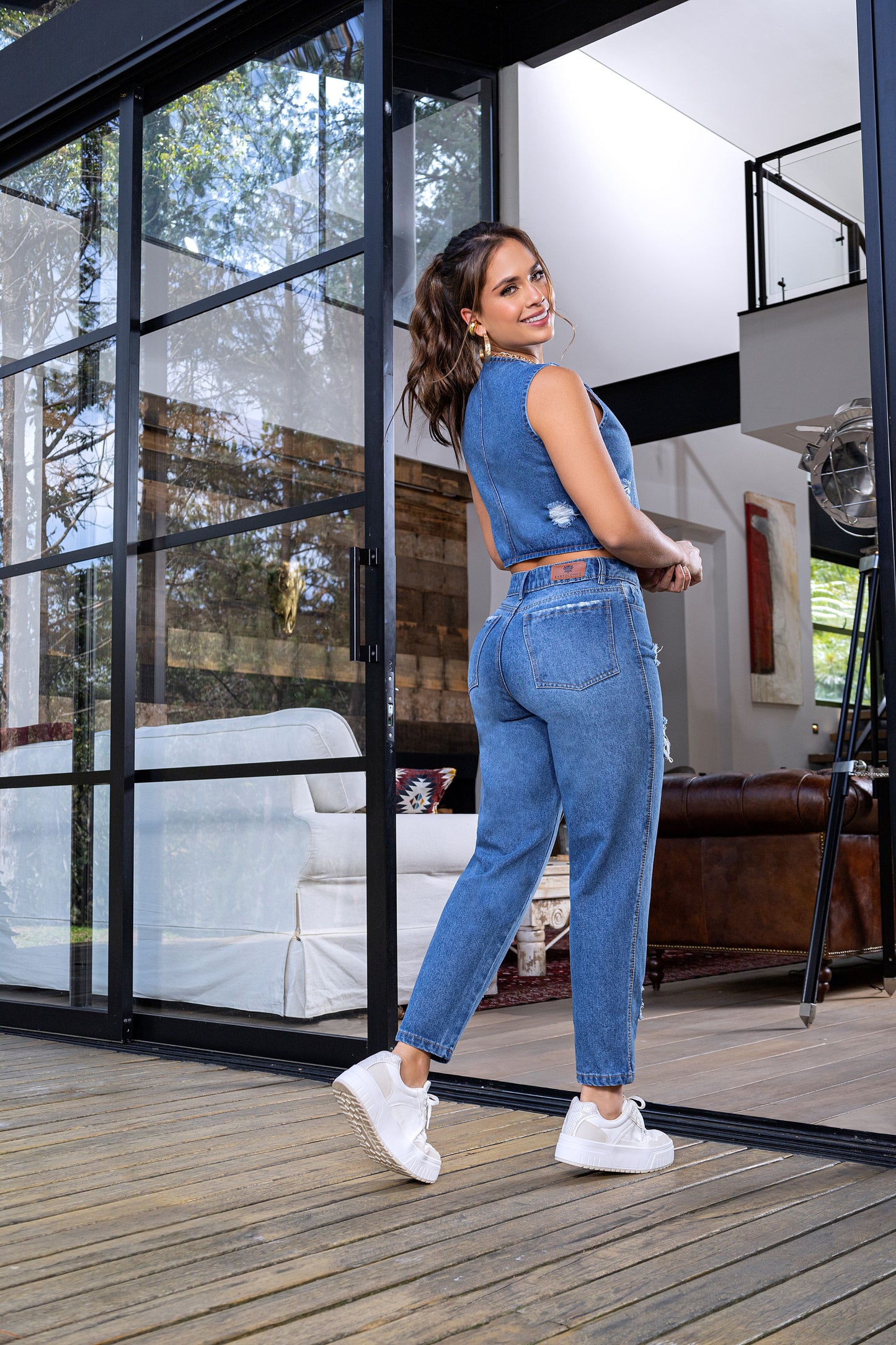 Ochentero-Índigo Rígido-Bota Recta Ref 1721