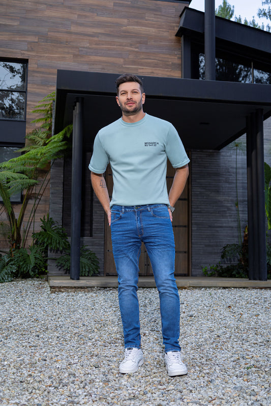 Jean Hombre Azul Medio - índigo Licrado Ref 1713