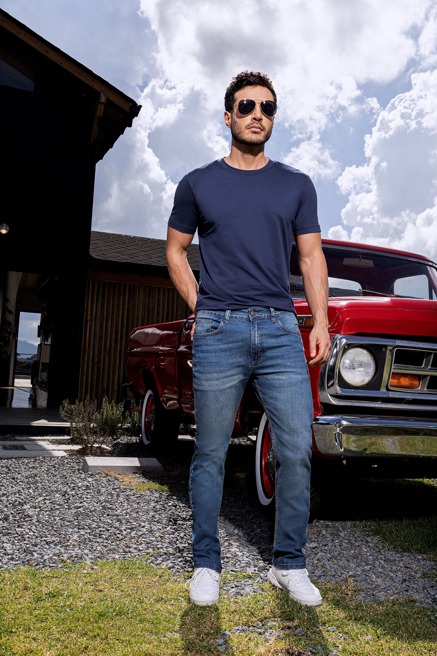 Jean Hombre Azul Medio - índigo Licrado Ref 1736