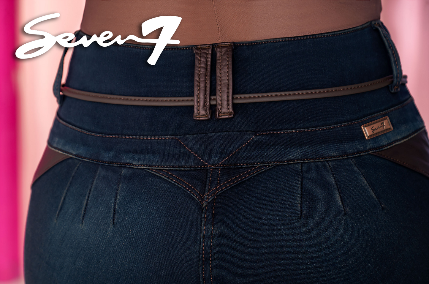 Jean Pretina Alta Control Abdomen - Bota Tubo Tobillero Ref 1713