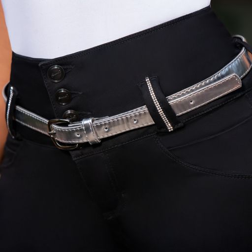 Jean Pretina Alta Con Faja - Bota Tubo Tobillero - Negro Ref 1372