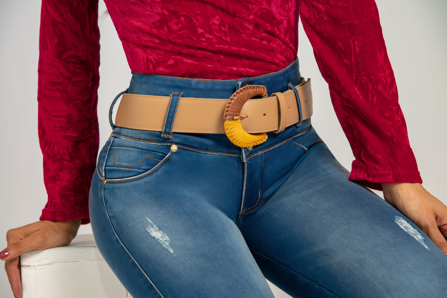 Jean Pretina Alta Control Abdomen - Bota Tubo Ref 1303