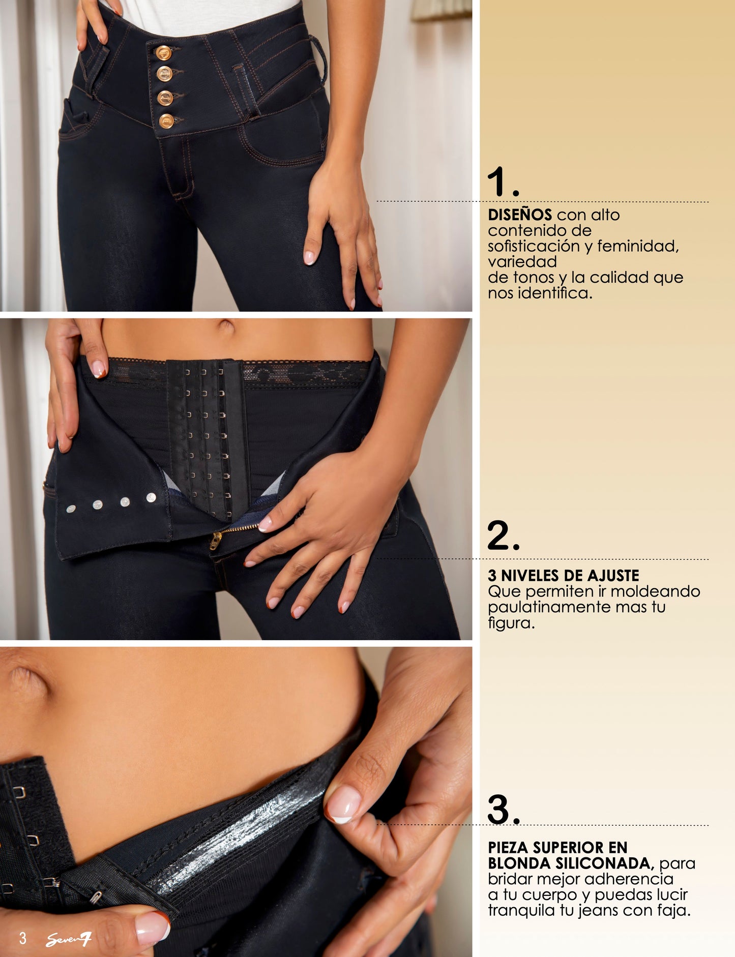 Jean Pretina Alta Con Faja - Bota Tubo Estampada Ref 1344