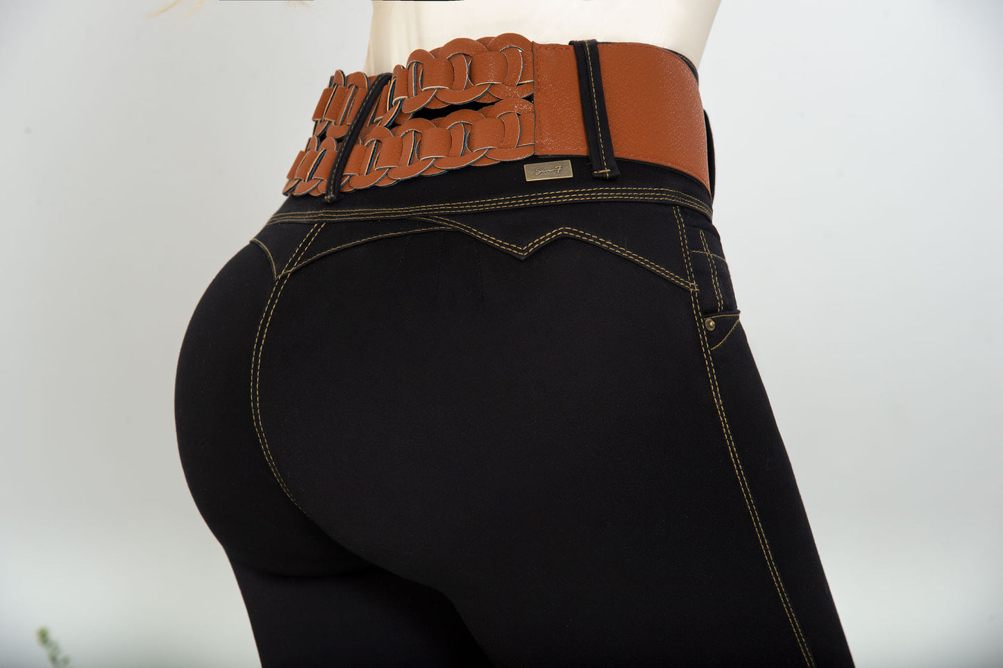 JEAN PRETINA ALTA CONTROL ABDOMEN - BOTA  - NEGRO Ref 1270